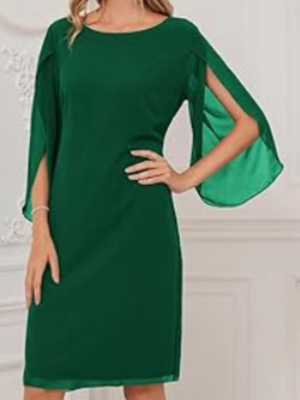 BNWT GRACE KARIN Formal Chiffon Style 'Sunday best' shamrock dark green (2XL-18)